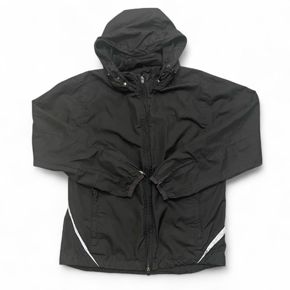 Nike Vintage Y2K Womens’ Clima Fit Black Hooded Windbreaker Jacket size XS